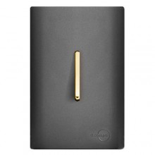 Conjunto Interruptor Simples Vertical 4x2 - Novara Grafite Gold
